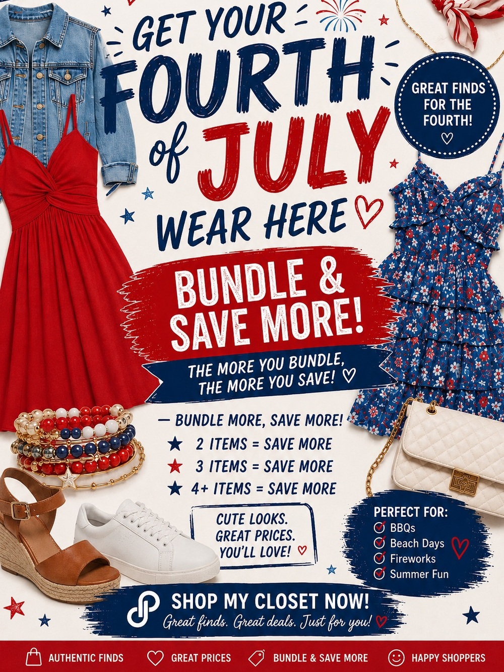 GET YOUR FOURTH OF JULY STYLES HERE FOR LOW PRICES! 🇺🇸